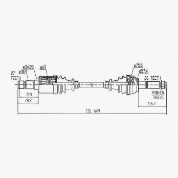 HYPER | CV Shaft | Polaris Ranger Diesel 900 | Rear R/H