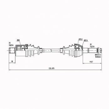 HYPER | CV Shaft | Polaris Ranger | Rear