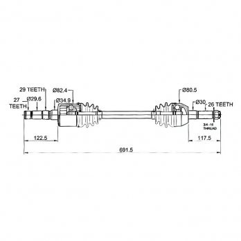 CV Shaft | Polaris Ranger 500/700 2005/07 | Rear L/H