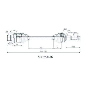CV Shaft | Yamaha YFM350/400/450 Grizzly / YFM 400/450 Kodiak | Rear