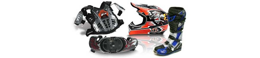 SELECTION OF HELMETS, GLOVES, RACKS, AND QUAD ACCESSORIES.