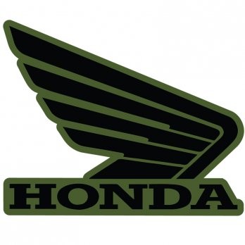 Honda Wing | R/H Tank Sticker 107mm | Black/Green