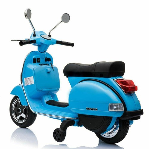 Licensed Vespa 12V Electric Ride On Motorbike Blue - Image 4