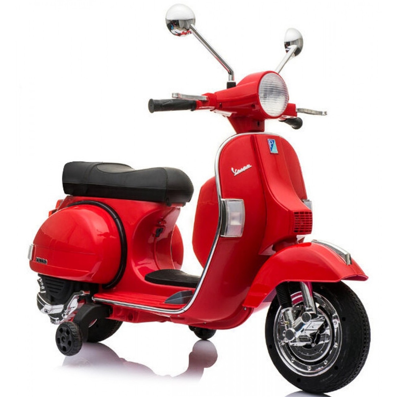 Licensed Vespa 12V Electric Ride On Motorbike Red - Image 5
