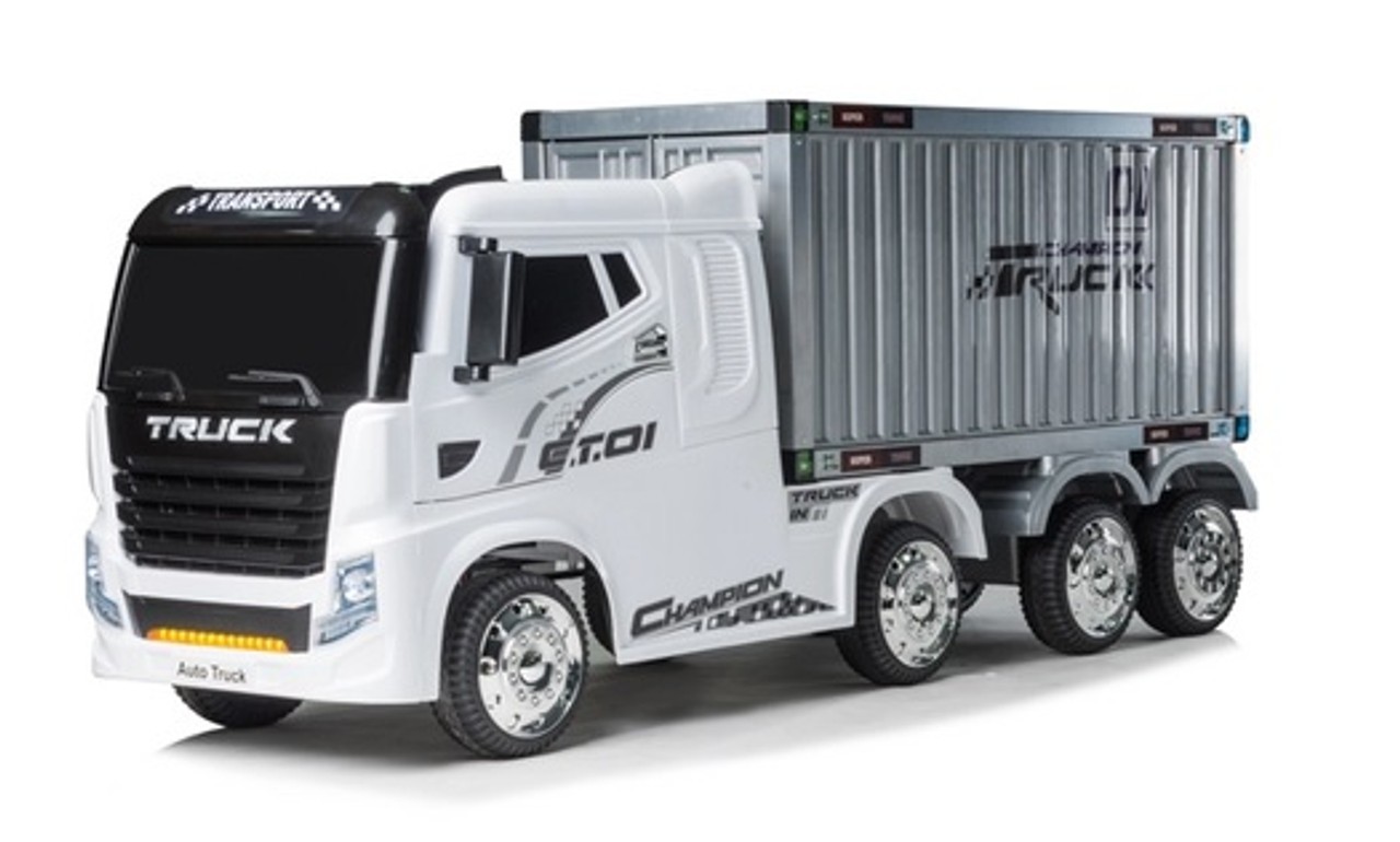 JJ Action Container 12V Electric Ride On Truck White