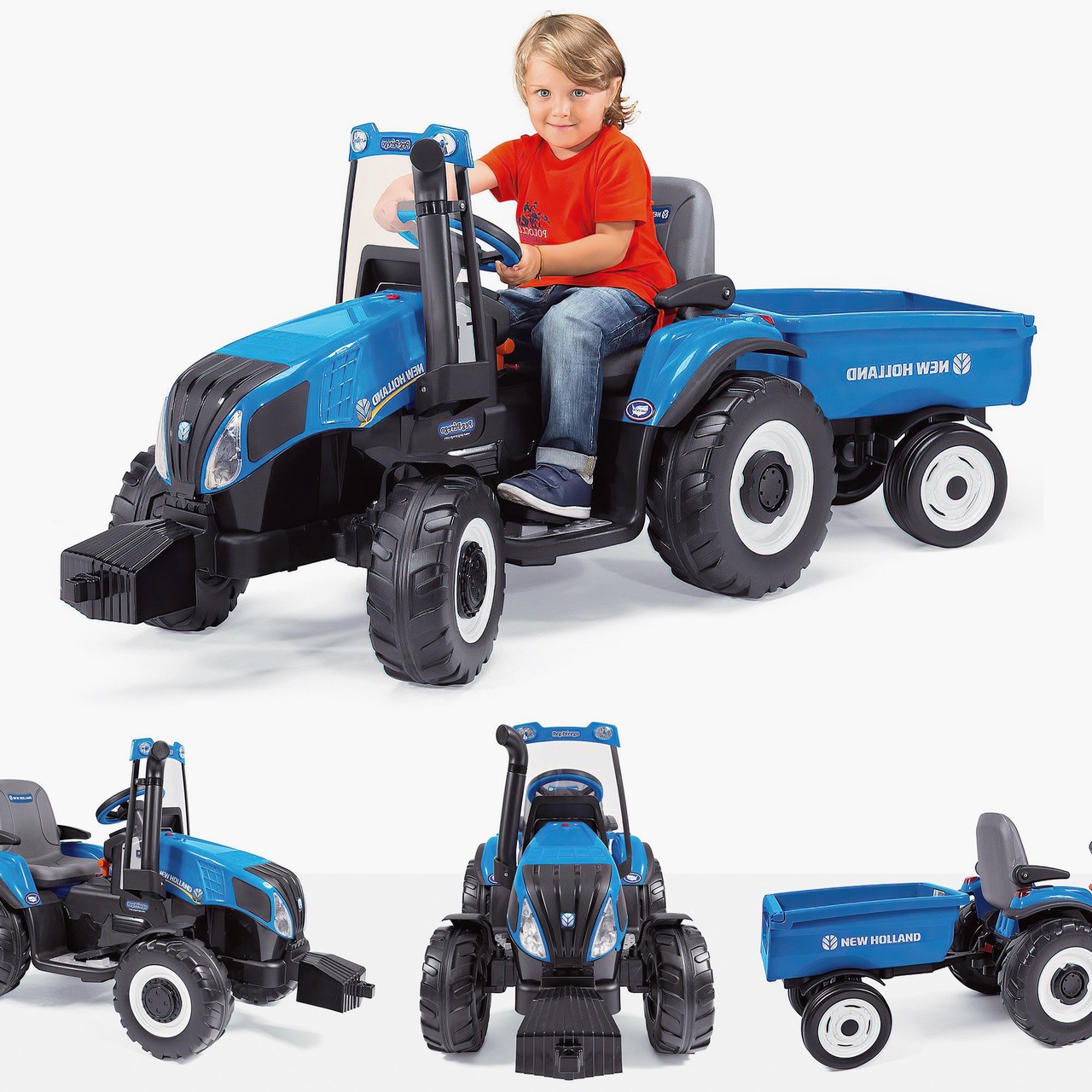 Peg Perego New Holland T8 Tractor & Trailer 12V - Image 3